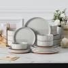 imageMALACASA Plates and Bowls Sets 24 Pieces Modern Ceramic Dinnerware Set for 8 Kitchen Dinner Set Stoneware Dishware Dishes Set Microwave and Dishwasher Safe Brown Series TARAGray
