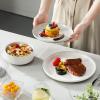 imageMALACASA Plates and Bowls Sets 24 Pieces Modern Ceramic Dinnerware Set for 8 Kitchen Dinner Set Stoneware Dishware Dishes Set Microwave and Dishwasher Safe Pink Series TARAWhite