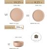 imageMALACASA Plates and Bowls Sets 24 Pieces Modern Ceramic Dinnerware Set for 8 Kitchen Dinner Set Stoneware Dishware Dishes Set Microwave and Dishwasher Safe Pink Series TARAPink