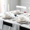 imageMALACASA Plates and Bowls Sets 24 Pieces Modern Ceramic Dinnerware Set for 8 Kitchen Dinner Set Stoneware Dishware Dishes Set Microwave and Dishwasher Safe Pink Series TARAWhite
