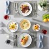 imageMALACASA Plates and Bowls Sets 24 Pieces Modern Porcelain Dinnerware Set for 6 Ceramic Dishware Dishes White Kitchen Dinner Dining Ware Set wtih Black Rim Microwave and Dishwasher Safe Series LUNAIvory WhiteBlack Rim