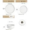 imageMALACASA Plates and Bowls Sets 24 Pieces Modern Porcelain Dinnerware Set for 6 Ceramic Dishware Dishes White Kitchen Dinner Dining Ware Set wtih Black Rim Microwave and Dishwasher Safe Series LUNAIvory WhiteBlack Rim