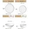 imageMALACASA Plates and Bowls Sets 24 Pieces Modern Porcelain Dinnerware Set for 6 Ceramic Dishware Dishes White Kitchen Dinner Dining Ware Set wtih Black Rim Microwave and Dishwasher Safe Series LUNAIvory WhiteBlack Rim