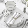 imageMALACASA Plates and Bowls Sets 24 Pieces Modern Porcelain Dinnerware Set for 6 Ceramic Dishware Dishes White Kitchen Dinner Dining Ware Set wtih Black Rim Microwave and Dishwasher Safe Series LUNAIvory WhiteBlack Rim