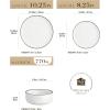 imageMALACASA Plates and Bowls Sets 24 Pieces Modern Porcelain Dinnerware Set for 6 Ceramic Dishware Dishes White Kitchen Dinner Dining Ware Set wtih Black Rim Microwave and Dishwasher Safe Series LUNAIvory WhiteBlack Rim