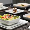 imageMALACASA Plates and Bowls Sets 24Piece Porcelain Dinnerware Sets for 6 Marble Grey Dish Set Square Dinnerware Set with Dinner Plates and Bowls Kitchen Plate Bowl Set Series IVY