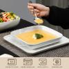 imageMALACASA Plates and Bowls Sets 24Piece Porcelain Dinnerware Sets for 6 Marble Grey Dish Set Square Dinnerware Set with Dinner Plates and Bowls Kitchen Plate Bowl Set Series IVY