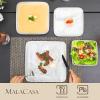 imageMALACASA Plates and Bowls Sets 24Piece Porcelain Dinnerware Sets for 6 Marble Grey Dish Set Square Dinnerware Set with Dinner Plates and Bowls Kitchen Plate Bowl Set Series IVY