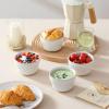 imageMALACASA Small Dessert Bowls 8 oz Ice Cream Bowls Dipping Sauce bowlsCeramic Bouillon Soup Cups or Certain Side Dishes Microwave ampamp Dishwasher Safe Set of 4 Arctic White Series LYDIA