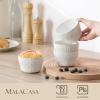 imageMALACASA Small Dessert Bowls 8 oz Ice Cream Bowls Dipping Sauce bowlsCeramic Bouillon Soup Cups or Certain Side Dishes Microwave ampamp Dishwasher Safe Set of 4 Arctic White Series LYDIA
