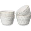 imageMALACASA Small Dessert Bowls 8 oz Ice Cream Bowls Dipping Sauce bowlsCeramic Bouillon Soup Cups or Certain Side Dishes Microwave ampamp Dishwasher Safe Set of 4 Arctic White Series LYDIA