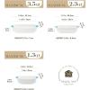 imageMALACASA Casserole Dishes for Oven Ceramic Baking Dishes Set of 3 Rectangular Lasagna Pan Deep Baking Pans Bakeware Sets with Handles Gift Set White with Blue Trim13811794 Series BAKEWhiteBlue Trim