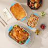 imageMALACASA Casserole Dishes for Oven Ceramic Baking Dishes Set of 3 Rectangular Lasagna Pan Deep Baking Pans Bakeware Sets with Handles Gift Set White with Blue Trim13811794 Series BAKEWhiteBlue Trim
