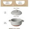 imageMALACASA Mini Cocotte Set  12 OZ Small Casserole Dishes for Oven Ramekins with Lids and Handles Ceramic Mini Dutch Oven Set of 4 Microwave ampamp Dishwasher Safe Khaki White Series TARAKhaki Grey
