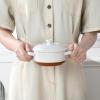 imageMALACASA Mini Cocotte Set  12 OZ Small Casserole Dishes for Oven Ramekins with Lids and Handles Ceramic Mini Dutch Oven Set of 4 Microwave ampamp Dishwasher Safe Khaki White Series TARAKhaki White