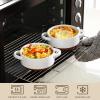 imageMALACASA Mini Cocotte Set  12 OZ Small Casserole Dishes for Oven Ramekins with Lids and Handles Ceramic Mini Dutch Oven Set of 4 Microwave ampamp Dishwasher Safe Khaki White Series TARAKhaki White