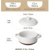 imageMALACASA Mini Cocotte Set  12 OZ Small Casserole Dishes for Oven Ramekins with Lids and Handles Ceramic Mini Dutch Oven Set of 4 Microwave ampamp Dishwasher Safe Khaki White Series TARAKhaki White