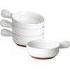 imageMALACASA 23 Oz French Onion Soup Bowls With Handles Ceramic Soup Crocks for Cereal Pasta Beef Stew ChilliOven Microwave Dishwasher Safe Set of 4 Multicolor Series TARAWhite