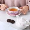 imageMALACASA Tea for One Set Teapot Porcelain Tea Pot Set for One Serving Teapot 11 Ounce Teacup and Saucer Set Cup 84 Ounce Saucer 6 Inch Series SWEETTIME