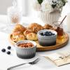 imageMALACASA Ramekins 8 oz Oven Safe Large Ceramic Souffle Dishes for Baking ampamp Serving Stoneware Custard Cups Ramekin for Creme Brulee Baking Bowls Set of 6 Grey Series RAMEKINDISHGrey