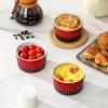 imageMALACASA Ramekins 8 oz Oven Safe Large Ceramic Souffle Dishes for Baking ampamp Serving Stoneware Custard Cups Ramekin for Creme Brulee Baking Bowls Set of 6 Grey Series RAMEKINDISHRed