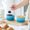 imageMALACASA Ramekins 8 oz Oven Safe Large Ceramic Souffle Dishes for Baking ampamp Serving Stoneware Custard Cups Ramekin for Creme Brulee Baking Bowls Set of 6 Grey Series RAMEKINDISHBlue
