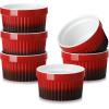imageMALACASA Ramekins 8 oz Oven Safe Large Ceramic Souffle Dishes for Baking ampamp Serving Stoneware Custard Cups Ramekin for Creme Brulee Baking Bowls Set of 6 Grey Series RAMEKINDISHRed