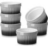 imageMALACASA Ramekins 8 oz Oven Safe Large Ceramic Souffle Dishes for Baking ampamp Serving Stoneware Custard Cups Ramekin for Creme Brulee Baking Bowls Set of 6 Grey Series RAMEKINDISHGrey