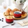 imageMALACASA Ramekins 8 oz Oven Safe Large Ceramic Souffle Dishes for Baking ampamp Serving Stoneware Custard Cups Ramekin for Creme Brulee Baking Bowls Set of 6 Grey Series RAMEKINDISHRed