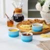 imageMALACASA Ramekins 8 oz Oven Safe Large Ceramic Souffle Dishes for Baking ampamp Serving Stoneware Custard Cups Ramekin for Creme Brulee Baking Bowls Set of 6 Grey Series RAMEKINDISHBlue