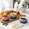 imageMALACASA Ramekins 8 oz Oven Safe Large Ceramic Souffle Dishes for Baking ampamp Serving Stoneware Custard Cups Ramekin for Creme Brulee Baking Bowls Set of 6 Grey Series RAMEKINDISHGrey
