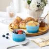 imageMALACASA Ramekins 8 oz Oven Safe Large Ceramic Souffle Dishes for Baking ampamp Serving Stoneware Custard Cups Ramekin for Creme Brulee Baking Bowls Set of 6 Grey Series RAMEKINDISHBlue