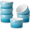 imageMALACASA Ramekins 8 oz Oven Safe Large Ceramic Souffle Dishes for Baking ampamp Serving Stoneware Custard Cups Ramekin for Creme Brulee Baking Bowls Set of 6 Grey Series RAMEKINDISHBlue