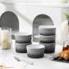 imageMALACASA Ramekins 8 oz Oven Safe Large Ceramic Souffle Dishes for Baking ampamp Serving Stoneware Custard Cups Ramekin for Creme Brulee Baking Bowls Set of 6 Grey Series RAMEKINDISHGrey