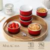 imageMALACASA Ramekins 8 oz Oven Safe Large Ceramic Souffle Dishes for Baking ampamp Serving Stoneware Custard Cups Ramekin for Creme Brulee Baking Bowls Set of 6 Grey Series RAMEKINDISHRed