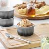 imageMALACASA Ramekins 8 oz Oven Safe Large Ceramic Souffle Dishes for Baking ampamp Serving Stoneware Custard Cups Ramekin for Creme Brulee Baking Bowls Set of 6 Grey Series RAMEKINDISHGrey