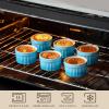 imageMALACASA Ramekins 8 oz Oven Safe Large Ceramic Souffle Dishes for Baking ampamp Serving Stoneware Custard Cups Ramekin for Creme Brulee Baking Bowls Set of 6 Grey Series RAMEKINDISHBlue