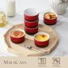 imageMALACASA Ramekins 8 oz Oven Safe Large Ceramic Souffle Dishes for Baking ampamp Serving Stoneware Custard Cups Ramekin for Creme Brulee Baking Bowls Set of 6 Grey Series RAMEKINDISHRed