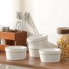 imageMALACASA Ramekins 6 Oz Oven Safe Ceramic Creme Brulee Souffle Dishes Pudding Custard Cups Ramekin For Baking Small Dipping Sauce Bowls Set of 4 Microwave and Dishwasher Safe Arctic White8 oz