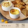 imageMALACASA Ramekins with Lids 8 oz  Set of 6 White Porcelain Creme Brulee Souffle Ramekins with Covers Ceramic Custard Cups for Baking Dishwasher and Oven Safe Series RAMEKINDISH