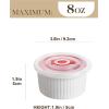 imageMALACASA Ramekins with Lids 8 oz  Set of 6 White Porcelain Creme Brulee Souffle Ramekins with Covers Ceramic Custard Cups for Baking Dishwasher and Oven Safe Series RAMEKINDISH