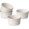 imageMALACASA Ramekins 6 Oz Oven Safe Ceramic Creme Brulee Souffle Dishes Pudding Custard Cups Ramekin For Baking Small Dipping Sauce Bowls Set of 4 Microwave and Dishwasher Safe Arctic White6 oz