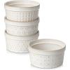 imageMALACASA Ramekins 6 Oz Oven Safe Ceramic Creme Brulee Souffle Dishes Pudding Custard Cups Ramekin For Baking Small Dipping Sauce Bowls Set of 4 Microwave and Dishwasher Safe Arctic White8 oz