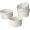 imageMALACASA Ramekins 6 Oz Oven Safe Ceramic Creme Brulee Souffle Dishes Pudding Custard Cups Ramekin For Baking Small Dipping Sauce Bowls Set of 4 Microwave and Dishwasher Safe Arctic White4 oz