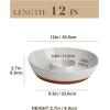 imageMALACASA Ceramic Chips and Dip Serving Tray 12 Inch Large Divided Bowls Set for Salsa Veggies ampamp Dip Appetizers Snacks FreeForm Serving Dish Platter for Parties Hosting ampamp Entertaining GrayKhaki Gray