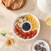 imageMALACASA Ceramic Chips and Dip Serving Tray 12 Inch Large Divided Bowls Set for Salsa Veggies ampamp Dip Appetizers Snacks FreeForm Serving Dish Platter for Parties Hosting ampamp Entertaining GrayWhite