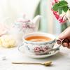 image:imageMALACASA Teapot Set Porcelain Tea Pot Serving Tea for One Set Blooming amp Loose Leaf Teapots 11 Ounce Teapots 84 Ounce Teacup and Saucer Set Series SWEETTIME