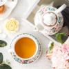 image:imageMALACASA Teapot Set Porcelain Tea Pot Serving Tea for One Set Blooming amp Loose Leaf Teapots 11 Ounce Teapots 84 Ounce Teacup and Saucer Set Series SWEETTIME