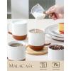image:imageMALACASA Ceramic Coffee Mugs Set of 4 11oz Coffee Cups Modern Farmhouse Mugs for Coffee Latte Tea Hot Chocolate Cappuccino Milk Microwave amp Dishwasher Safe Multicolor Series TARAKhaki White
