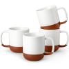 image:imageMALACASA Ceramic Coffee Mugs Set of 4 11oz Coffee Cups Modern Farmhouse Mugs for Coffee Latte Tea Hot Chocolate Cappuccino Milk Microwave amp Dishwasher Safe Multicolor Series TARAKhaki White
